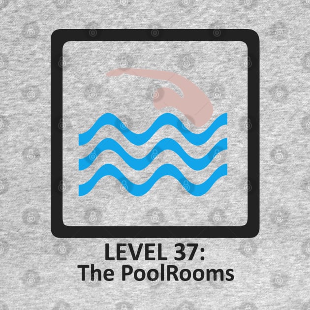 The Backrooms - The PoolRooms - Level 37 - Black Outline Version by Nat Ewert Art